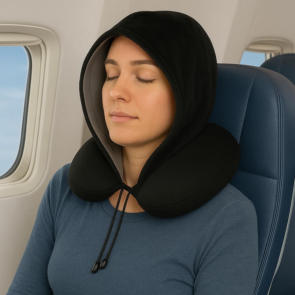 Amazon.com: Goodyear Travel Pillow with Hood – Neck Support for